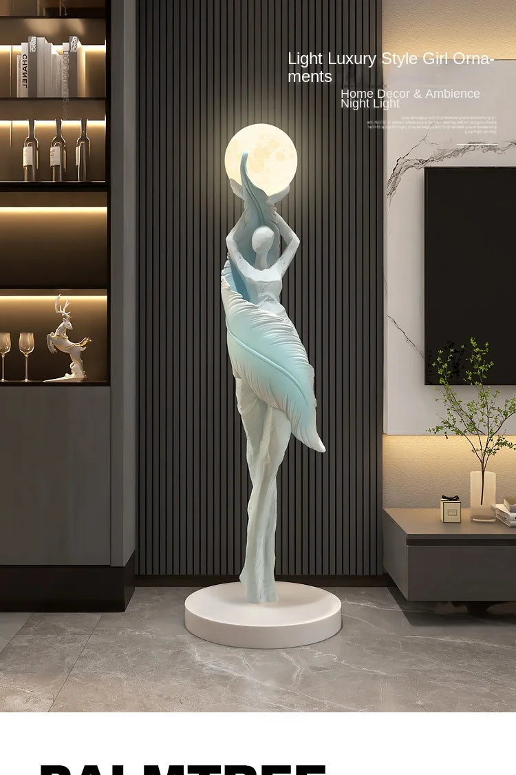 Abstract Girl Statue - Artistic Resin Sculpture for Home Decor