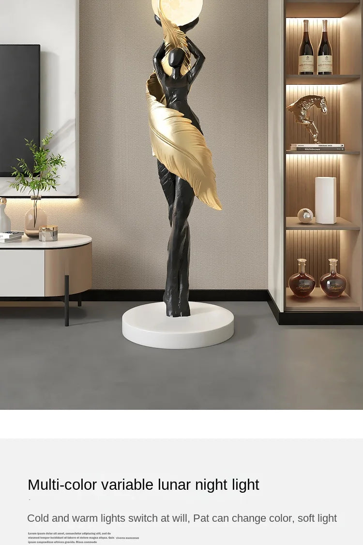 Abstract Girl Statue - Artistic Resin Sculpture for Home Decor