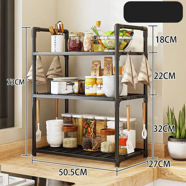 Kitchen Shelving Floor To Floor Multilayer Microwave Oven Multifunctional Household Storage Shelf Shelf Pot Storage Shelf