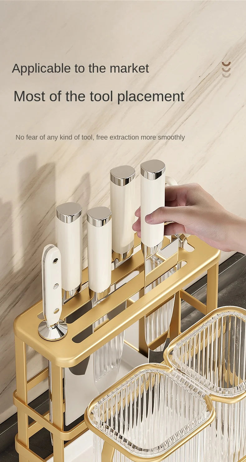 Kitchen Knife Rack - Wall-Mounted Cutting Board and Tool Storage