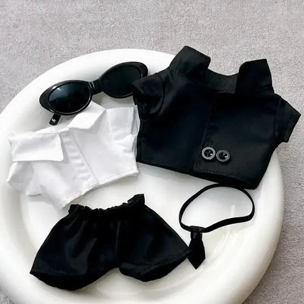 Labubu Doll Clothes Outfit - Cool Fashion Suits with Sunglasses for 17cm Dolls