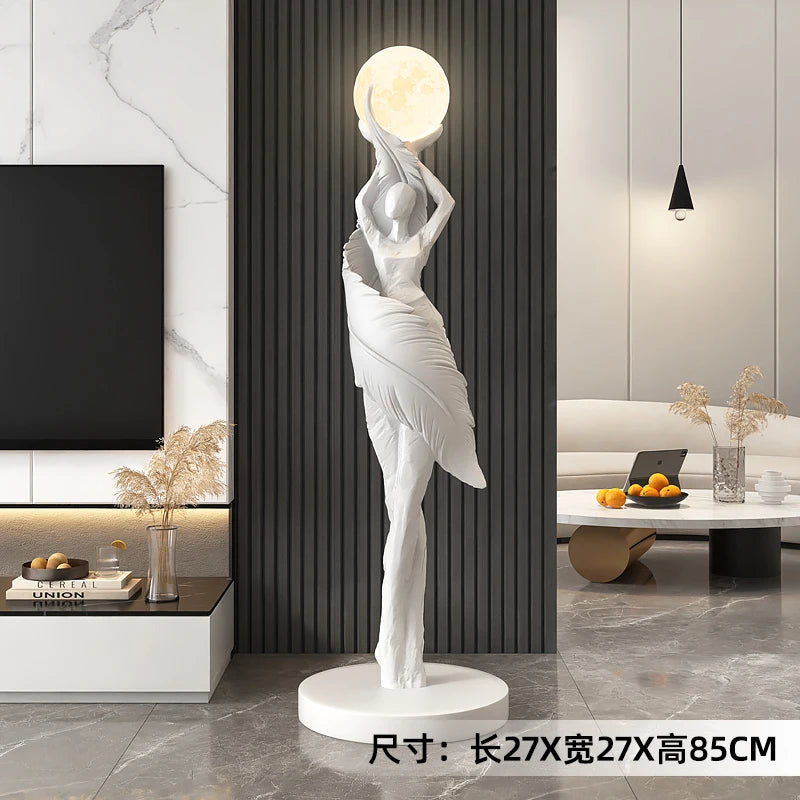 Abstract Girl Statue - Artistic Resin Sculpture for Home Decor