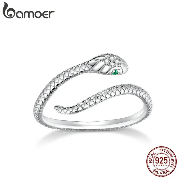 Sterling Silver Platinum Plated Adjustable Ring, Green Zircon Retro