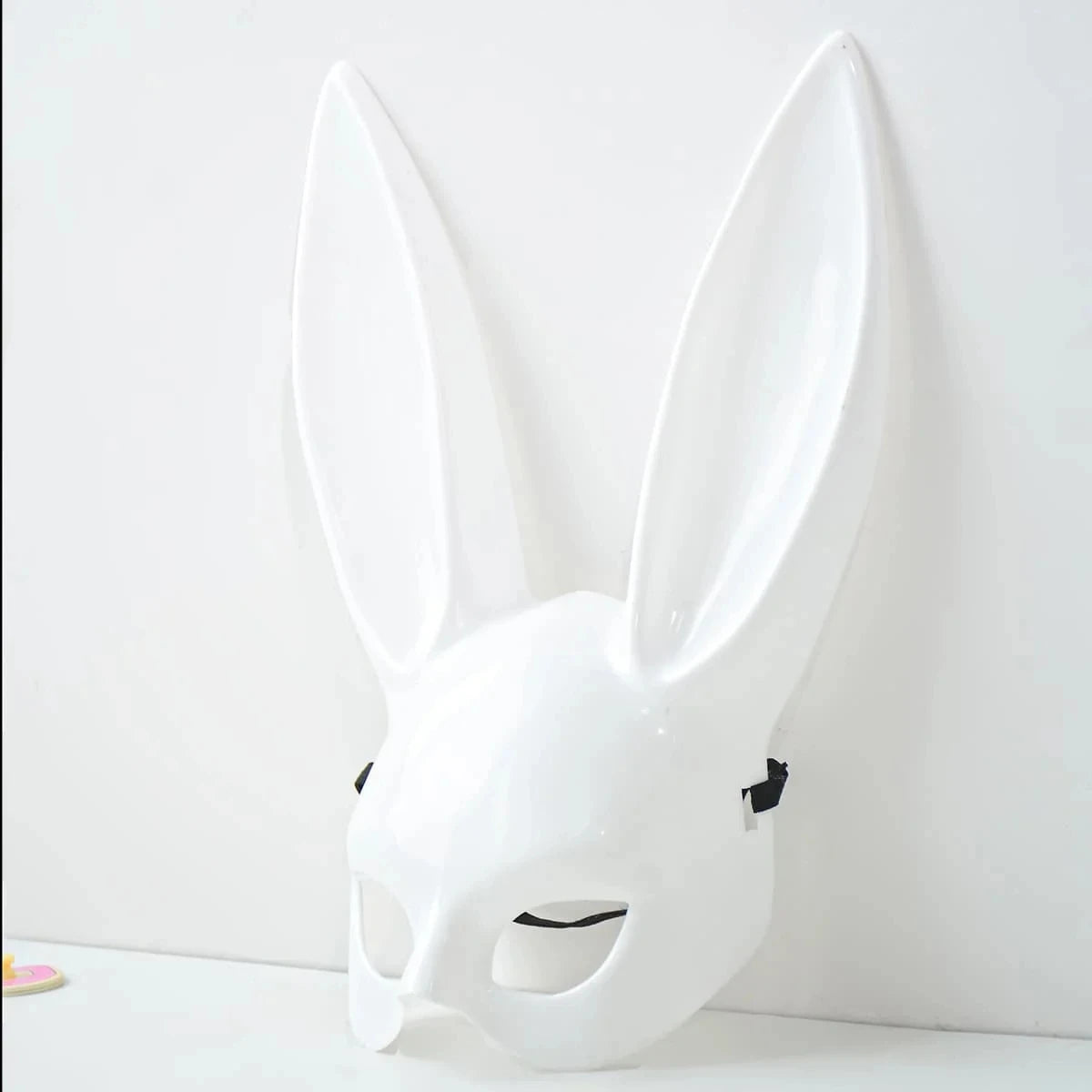 Black and White Rabbit Mask - Long Ears Bunny Mask for Halloween Decorations