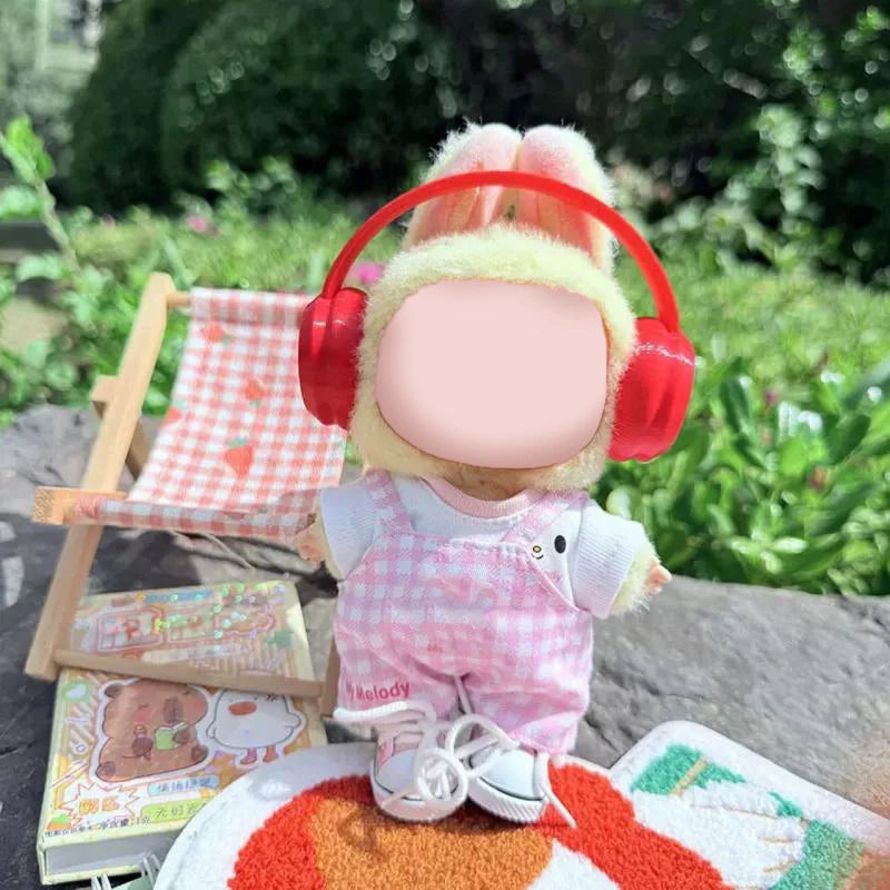 Mini Plastic Earphone Headset for 17cm Labubu Dolls
