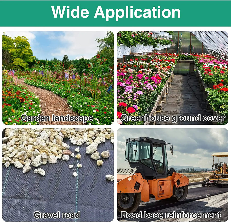 Garden Landscape Fabric - Heavy Duty Weed Barrier for Driveways and Gardens