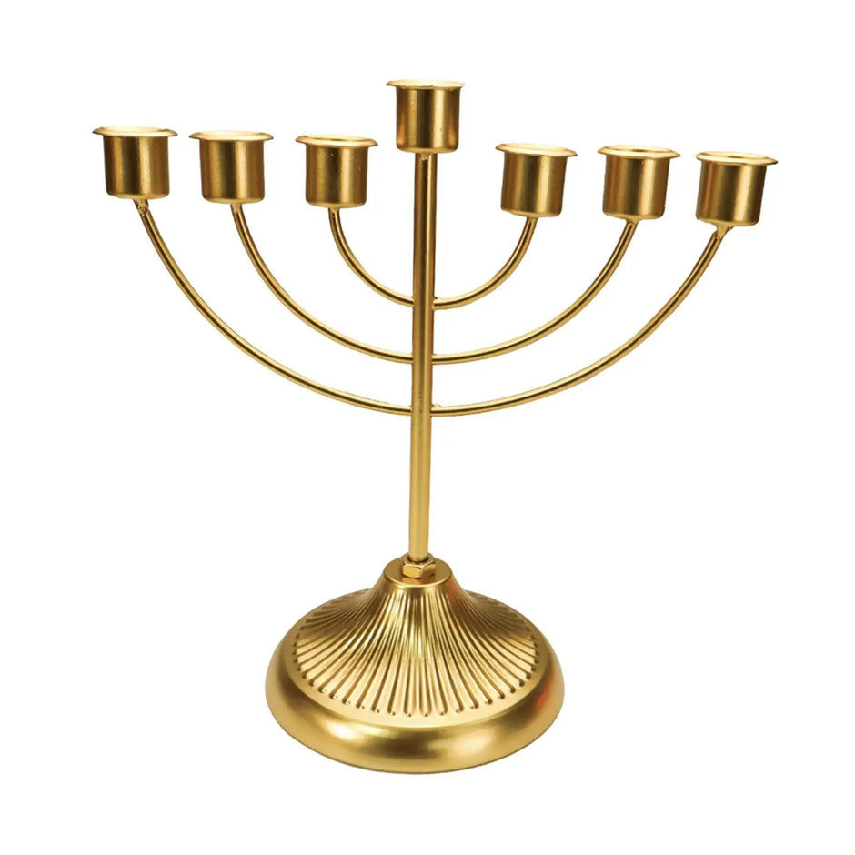Golden Menorah Candelabra - Elegant Table Candlestick Holder for Hanukkah