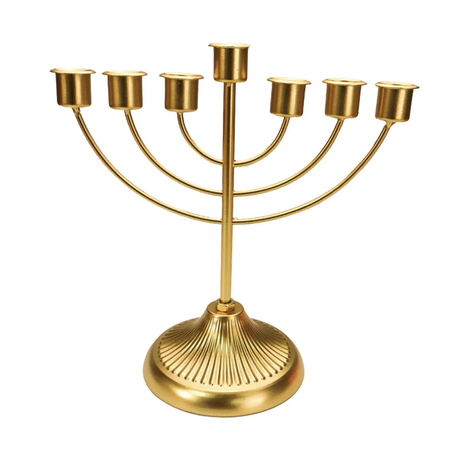 Golden Menorah Candelabra - Elegant Table Candlestick Holder for Hanukkah
