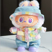 Ropa Labubu 3.0 Baby Doll Outfit - Rainbow Plaid Shirt and Macaron Clothes