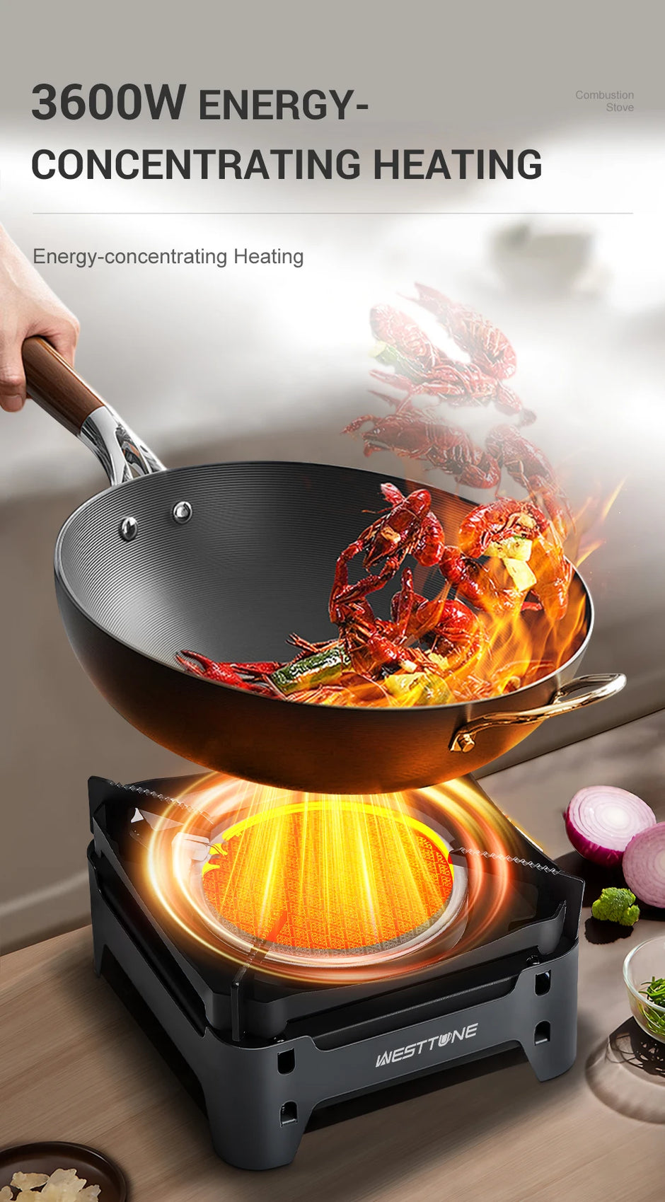 Portable Camping Cooking Burner - 3600W Gas Stove for Outdoor Use