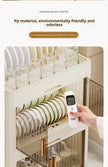 Kitchen Bowl Rack - Tableware Box with Lid and Dish Drain Rack