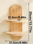 Wooden Wall Mounted Storage Rack Boho Style Display Shelves Modern Home Decor for Living Room, Bathroom Decoration