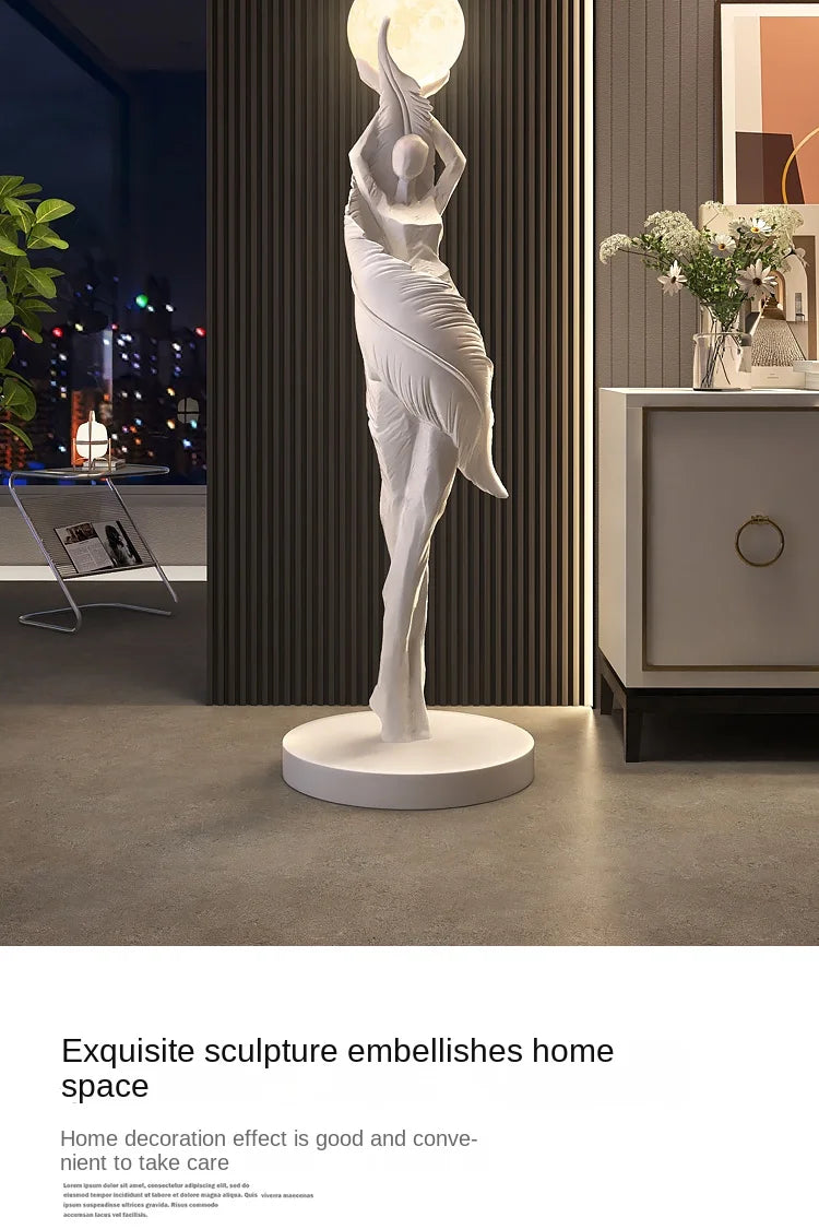 Abstract Girl Statue - Artistic Resin Sculpture for Home Decor