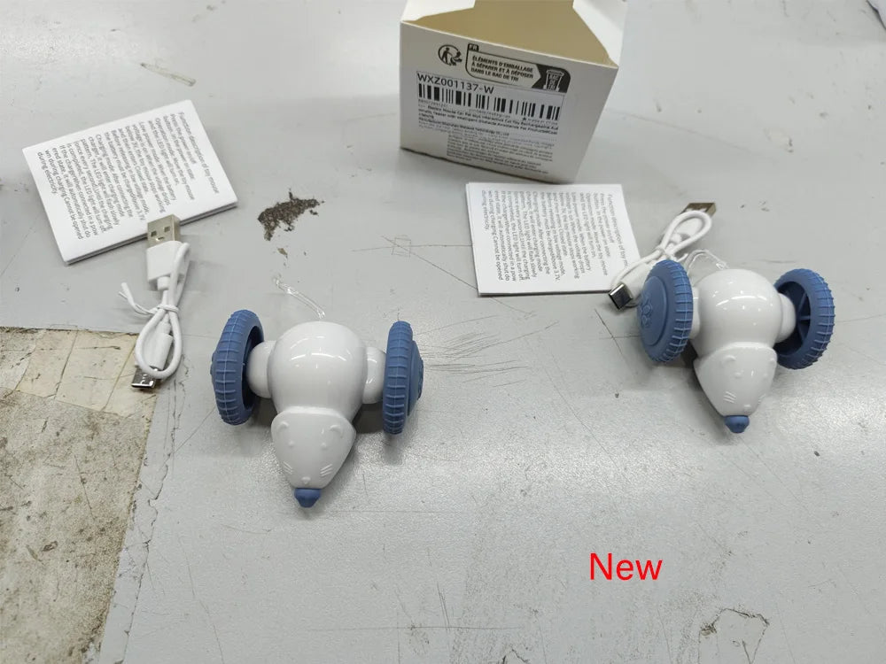 Electric Mouse Car Pet Toy - Rechargeable Automatic Teaser with Intelligent Obstacle Avoidance for Cats