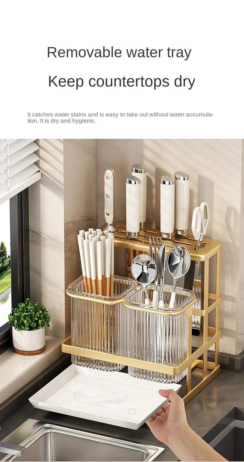Kitchen Knife Rack - Wall-Mounted Cutting Board and Tool Storage