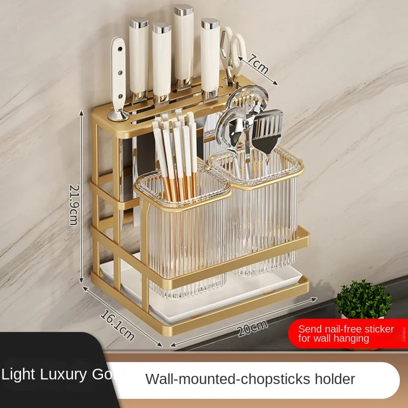 Kitchen Knife Rack - Wall-Mounted Cutting Board and Tool Storage