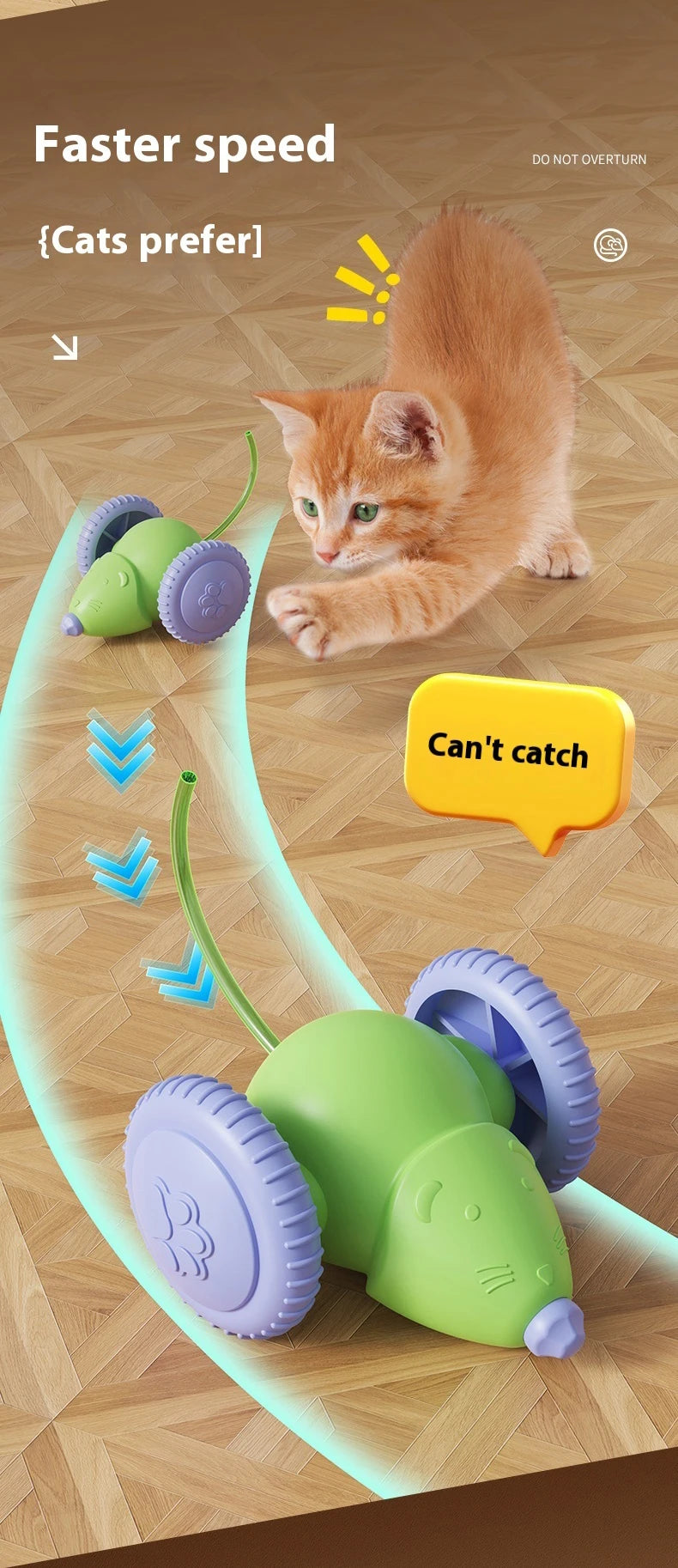 Electric Mouse Car Pet Toy - Rechargeable Automatic Teaser with Intelligent Obstacle Avoidance for Cats