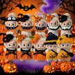 Halloween Pumpkin Clothes for Labubu - Overall Dresses for 15/17cm Dolls