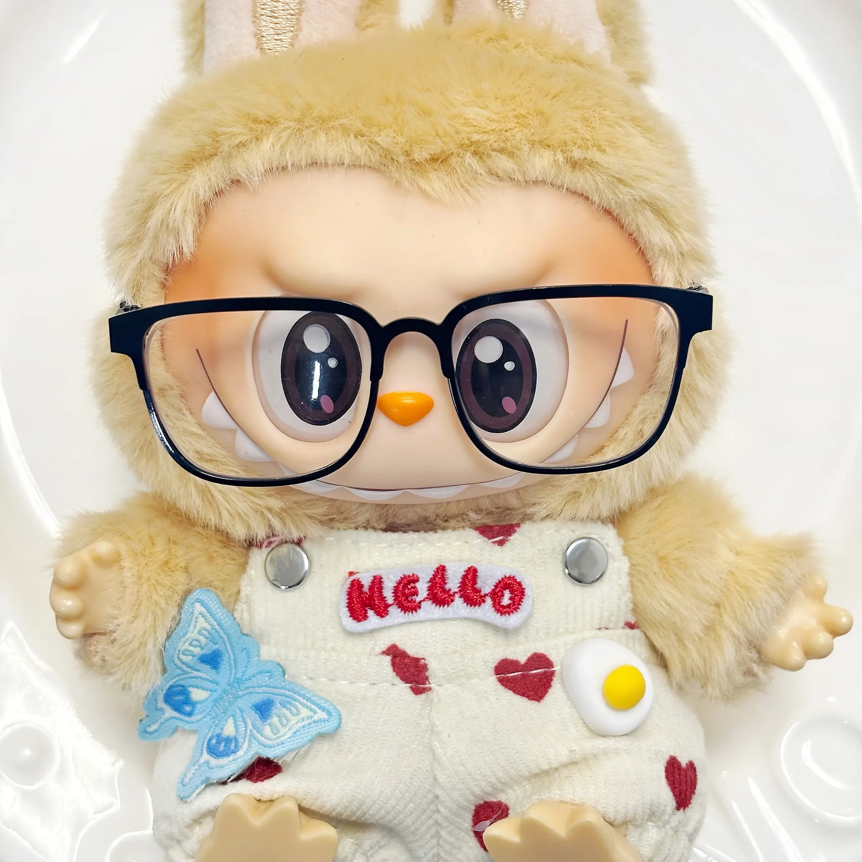 Striped Shirt and Curled Jeans Set for 15/17cm Labubu Doll Accessories
