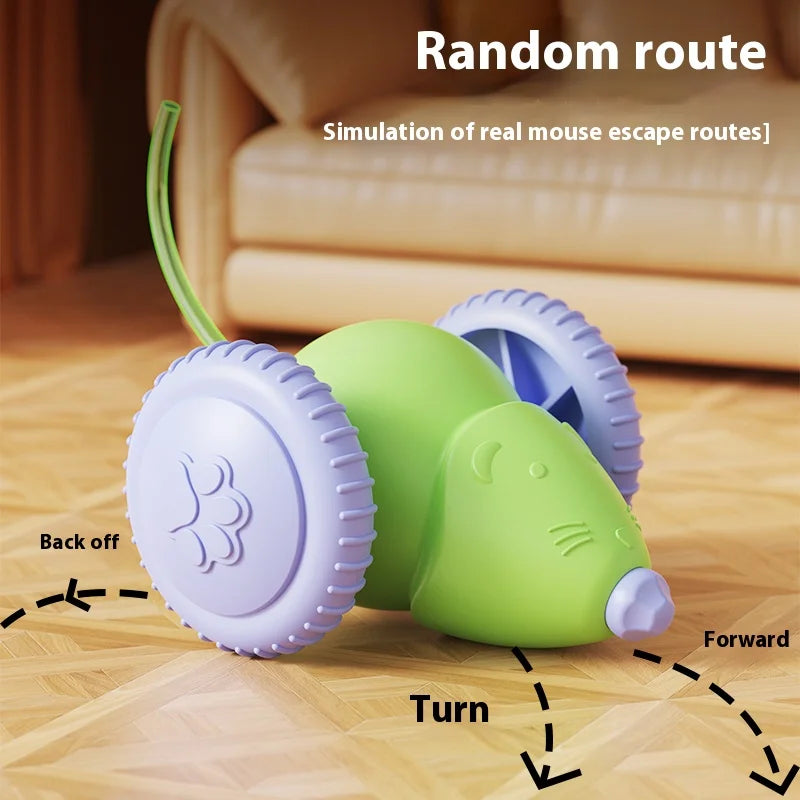 Electric Mouse Car Pet Toy - Rechargeable Automatic Teaser with Intelligent Obstacle Avoidance for Cats