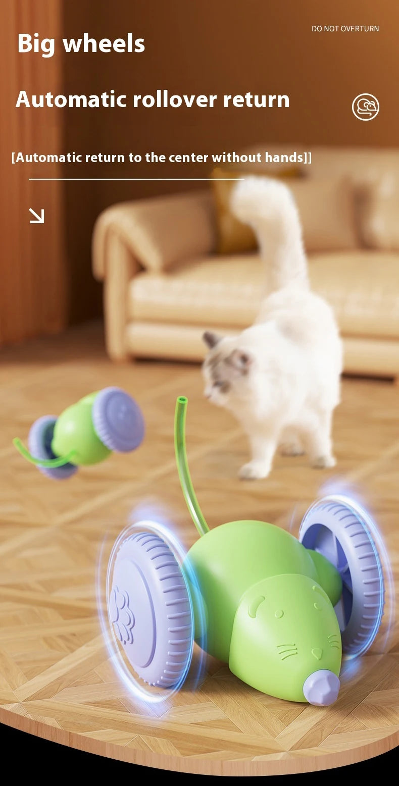 Electric Mouse Car Pet Toy - Rechargeable Automatic Teaser with Intelligent Obstacle Avoidance for Cats