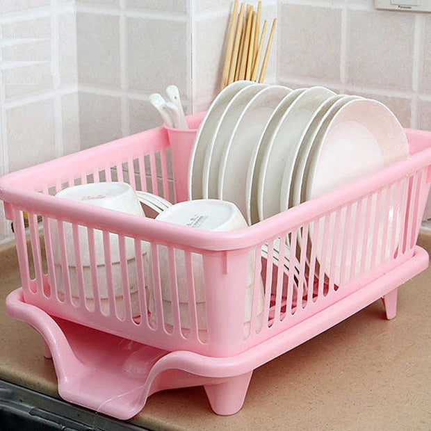Kitchen Drainage Rack - Utensils and Plate Drying Rack with Drainer Board