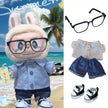 Striped Shirt and Curled Jeans Set for 15/17cm Labubu Doll Accessories