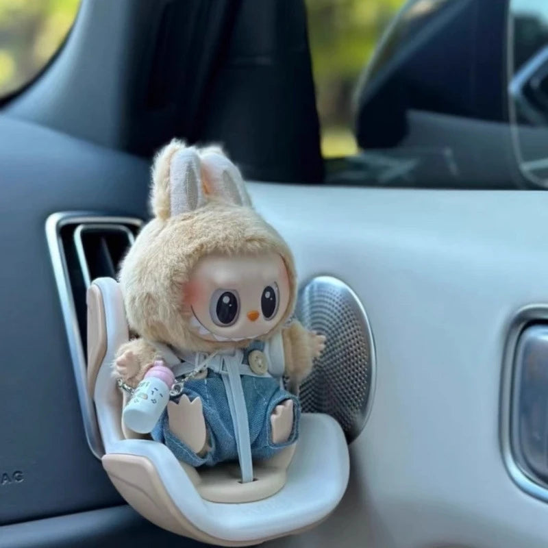 Labubu Sitting Posture Doll Car Safety Seat for V2 V3 Dolls
