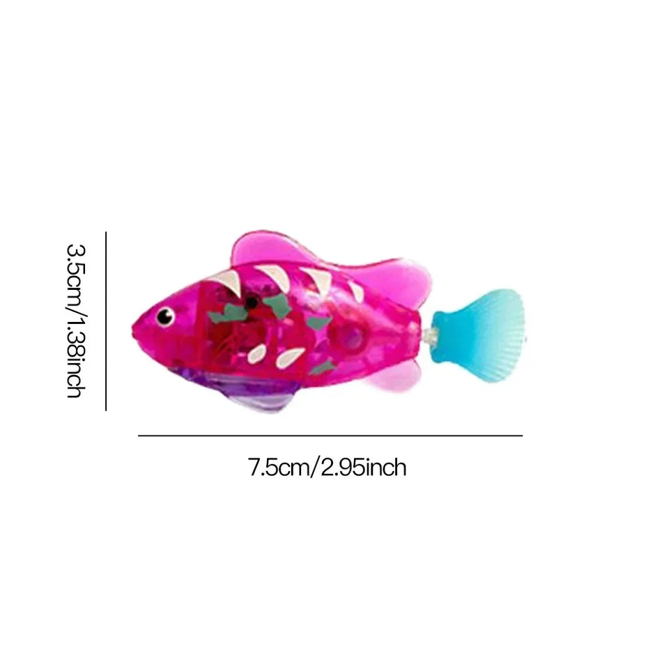Cat Toy LED Inductive Interactive Swimming Robot Fish Toy - Glowing Electric Fish to Stimulate Play