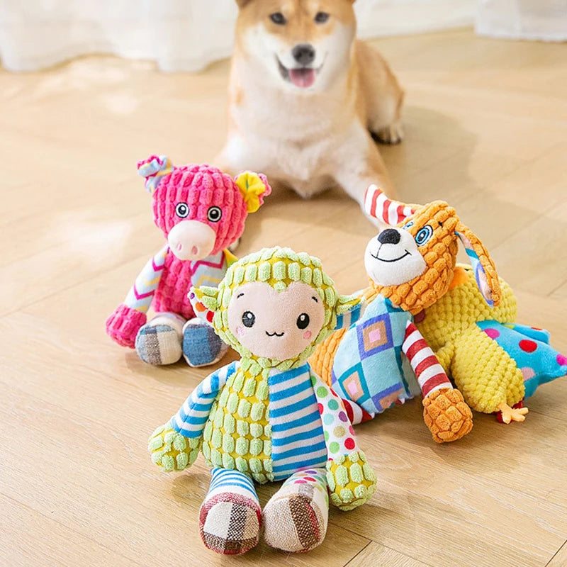 Plush Pet Toy - Interactive Squeaky Toy for Dogs and Cats