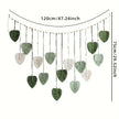Modern Woven Wall Decor, Beautiful Room Decor, Green Leaves Hanging on The Walls, Bohemian Style, Feather, Ramadan Easter Gift