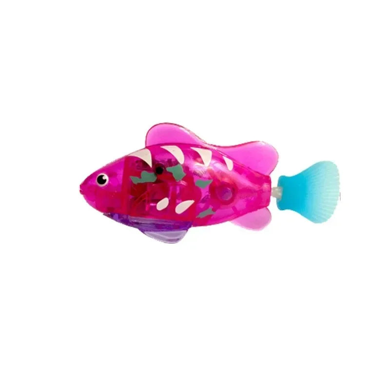 Cat Toy LED Inductive Interactive Swimming Robot Fish Toy - Glowing Electric Fish to Stimulate Play