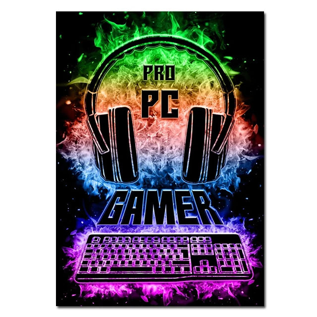 Canvas Paintings for Gaming Room - Punk Style Gamepad Posters and Prints