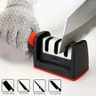 Kitchen 3 Segment Knife Sharpener Household Multi-Functional Hand-Held 3 Purpose Black Sharpening Stone Kitchen Knives Gadget