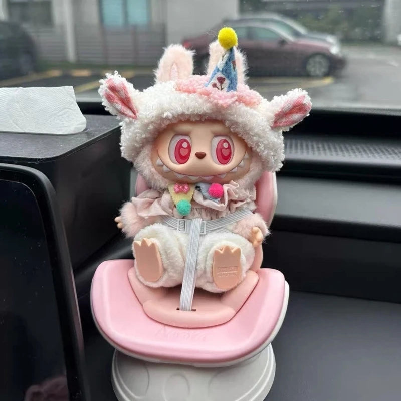 Labubu Sitting Posture Doll Car Safety Seat for V2 V3 Dolls