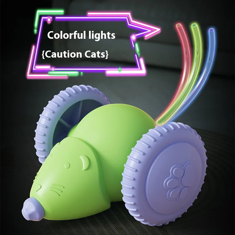 Electric Mouse Car Pet Toy - Rechargeable Automatic Teaser with Intelligent Obstacle Avoidance for Cats