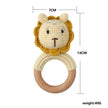 Baby Rattles DIY Crochet Cartoon Lion and Fox Doll Hand Bell Toy