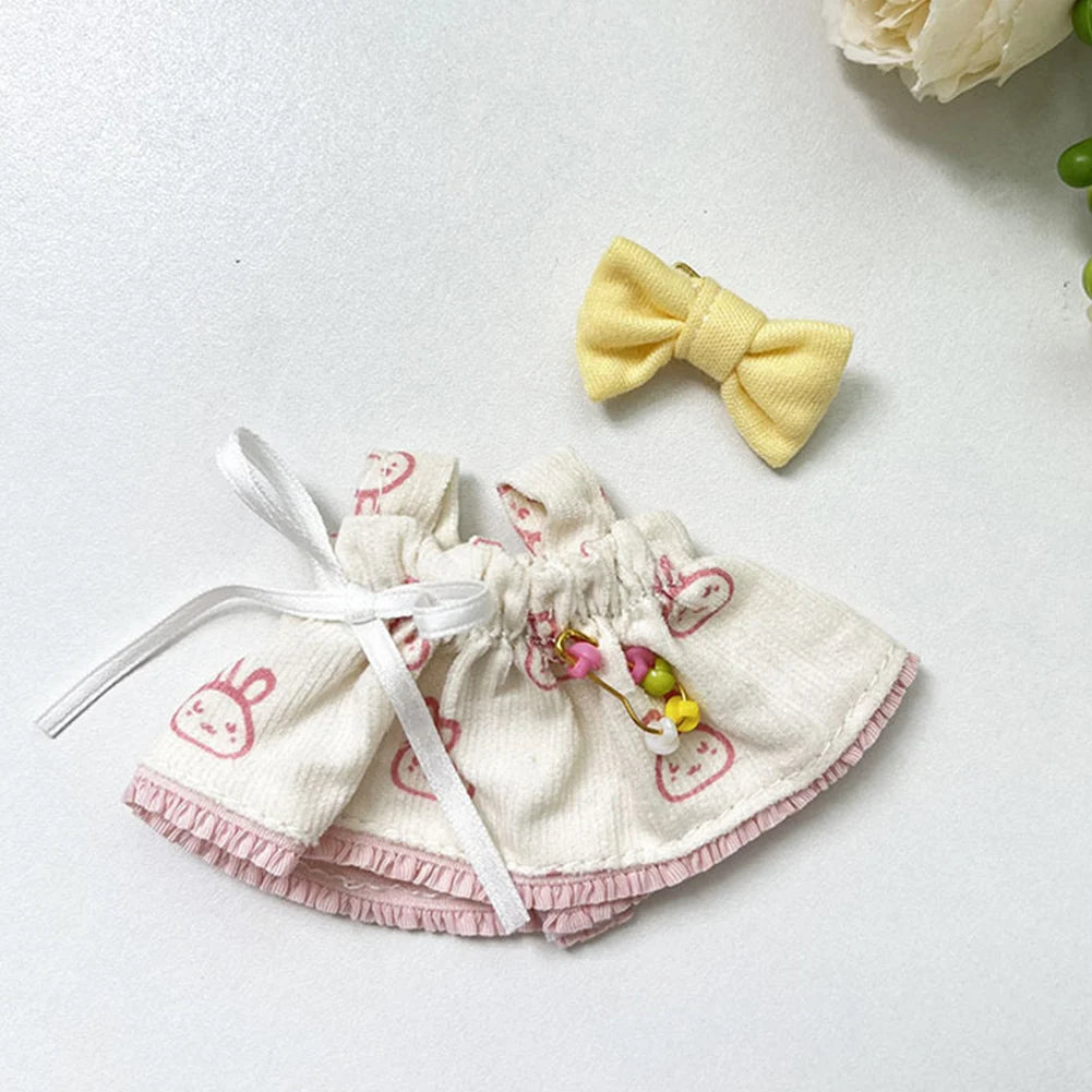 Labubu 17cm Doll Clothes - Cute Plush Macaron Outfit for V1 V2 Dolls