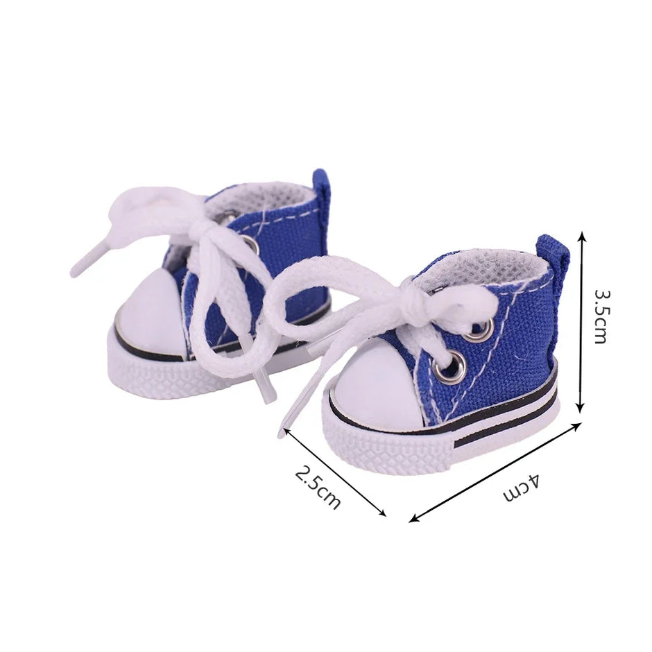 Doll Shoes - 3.8cm Canvas Shoes for 17cm Labubu Doll Accessories