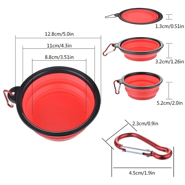 Portable Pet Food Bowl - Durable Silicone Collapsible Bowl for Dogs and Cats