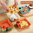 Square Dumpling Plate - Creative Snack Platter with Vinegar Space