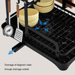Kitchen Dish Storage Rack Multifunctional Countertop Organizer with Drainer for Bowls and Utensils Space Saving Home Essentials
