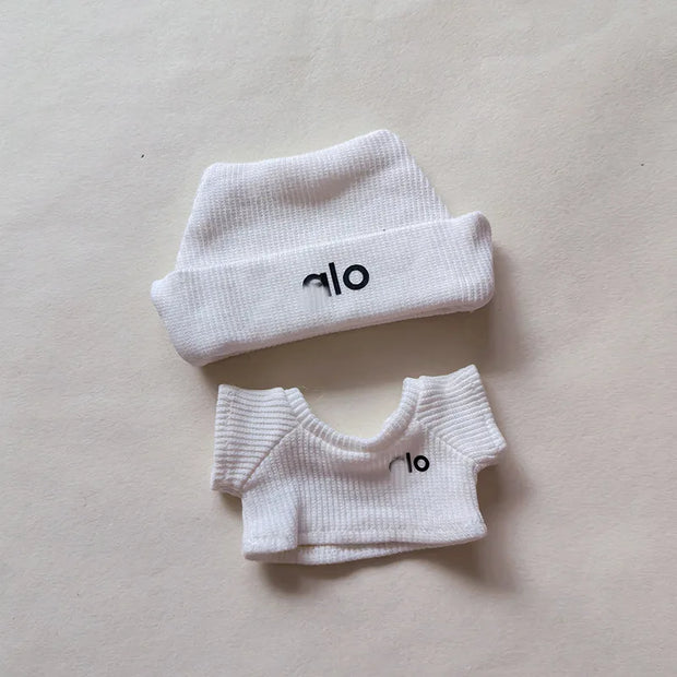 Labubu Doll Clothing - Outfit Accessories Including Hat and White T-Shirt