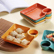 Square Dumpling Plate - Creative Snack Platter with Vinegar Space