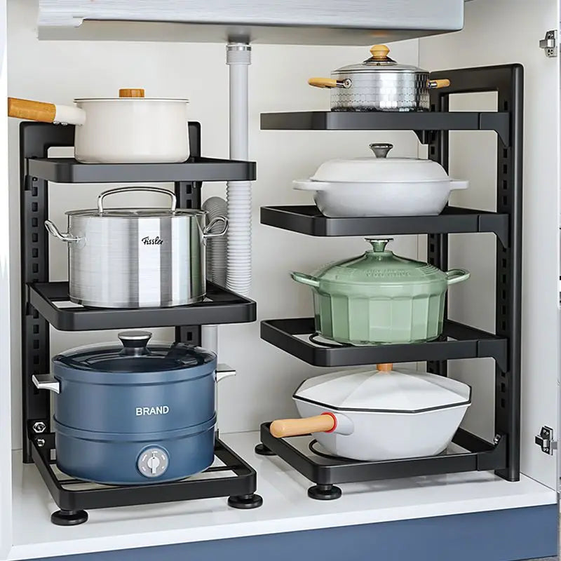 Stainless Steel Kitchen Shelves - Multi-Layered Storage Rack for Organising