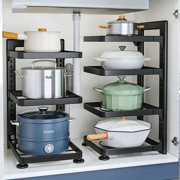 Stainless Steel Kitchen Shelves - Multi-Layered Storage Rack for Organising
