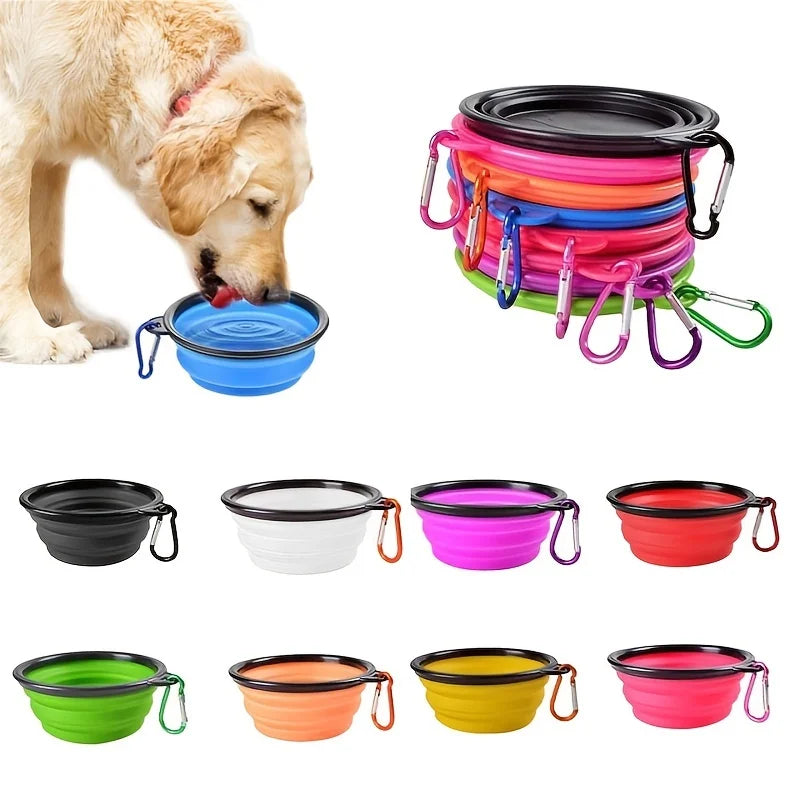 Portable Pet Food Bowl - Durable Silicone Collapsible Bowl for Dogs and Cats