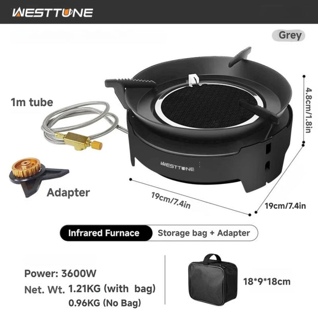 Portable Camping Cooking Burner - 3600W Gas Stove for Outdoor Use