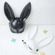 Black and White Rabbit Mask - Long Ears Bunny Mask for Halloween Decorations