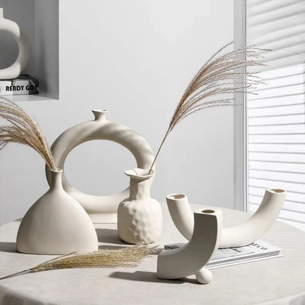 Ceramic Art Vase - Modern Home Decor for Bedroom and Photography Background